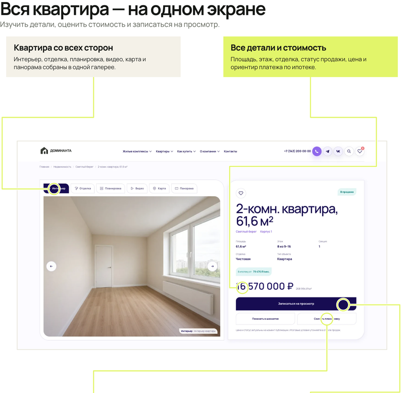 Доминанта: тиражное решение для сайтов недвижимости на 1С-Битрикс