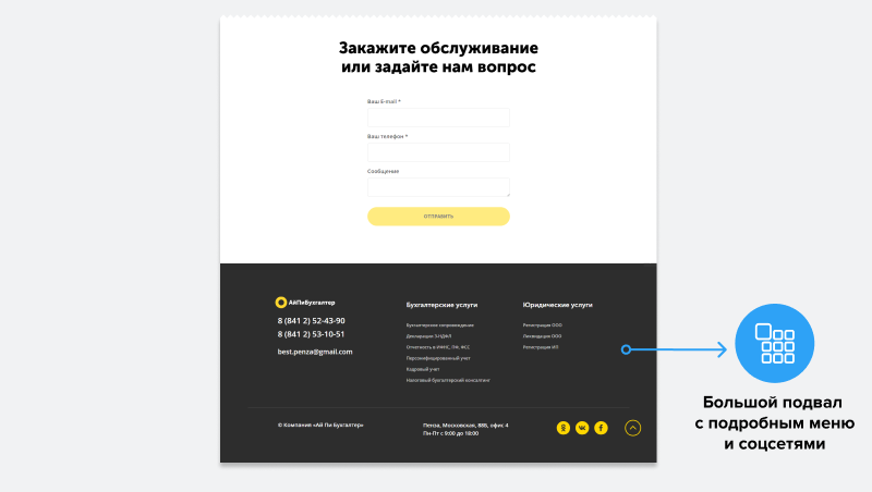 АйПи Бухгалтер - Сайт для компаний в сфере услуг: бухгалтерские, аудиторские и пр.