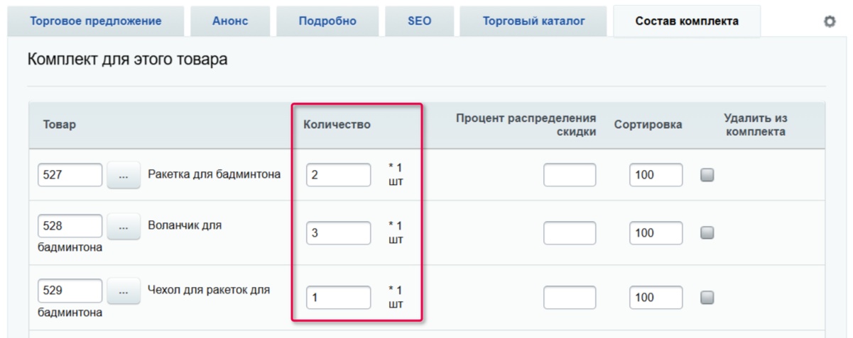 INRAISE: Торговые предложения с комплектами