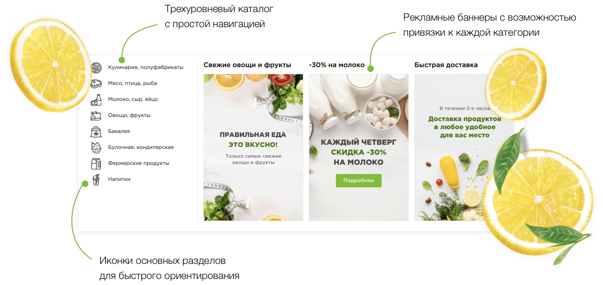 Отраслевой интернет-магазин продуктов питания и доставки еды «Крайт: Продукты питания.Retail»