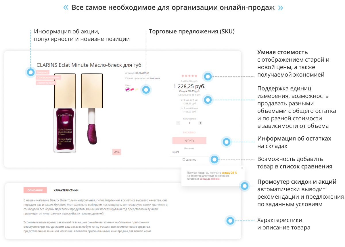Интернет-магазин косметики и парфюмерии «Крайт: Косметика.Beauty24» с конструктором