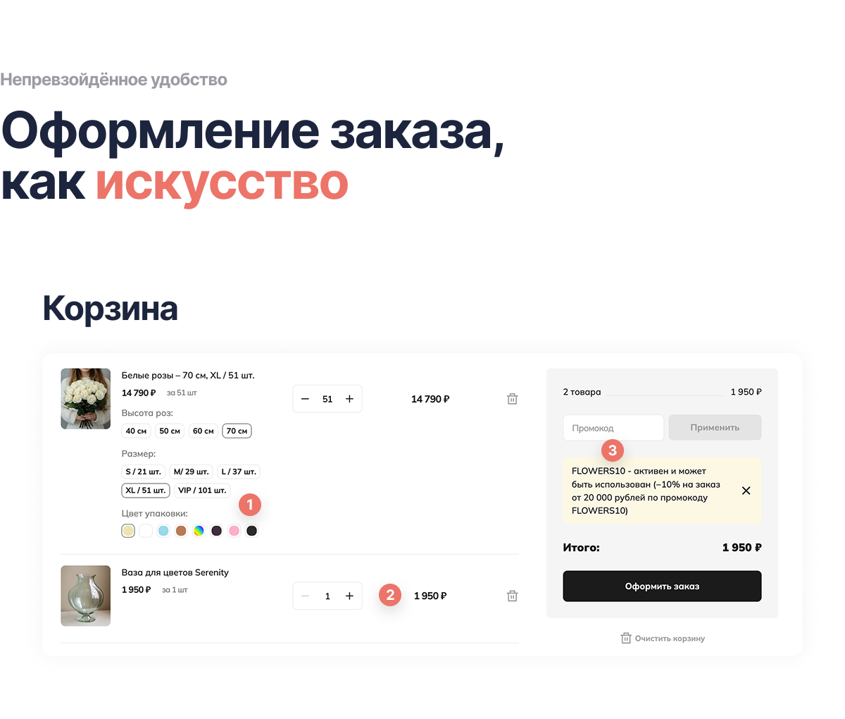 Отраслевой интернет-магазин цветов, букетов и подарков «Крайт: Flowers»