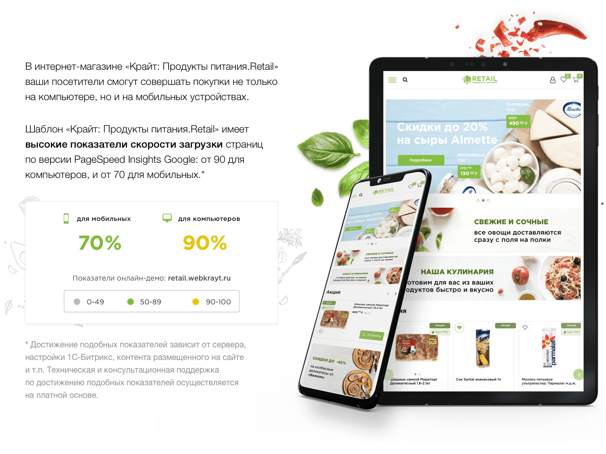 Отраслевой интернет-магазин продуктов питания и доставки еды «Крайт: Продукты питания.Retail»