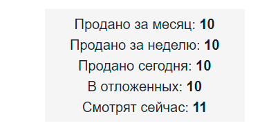 Информер количества продаж товара