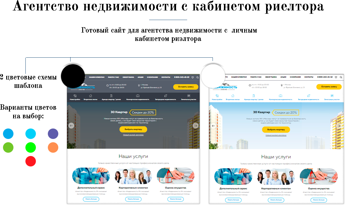 Агентство недвижимости с кабинетом риелтора