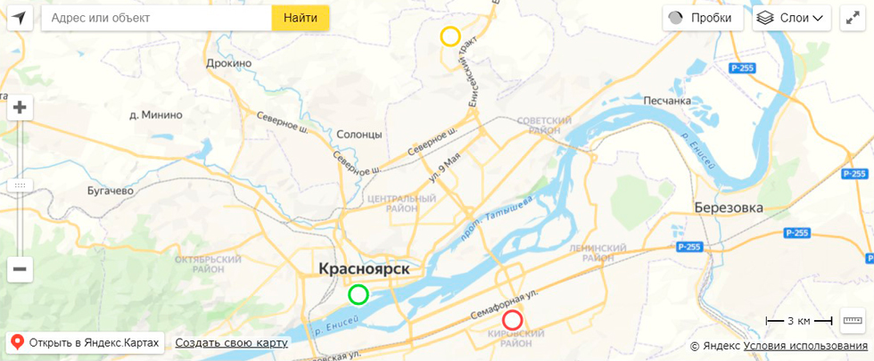 Наличие товара на карте Наличие товара на карте