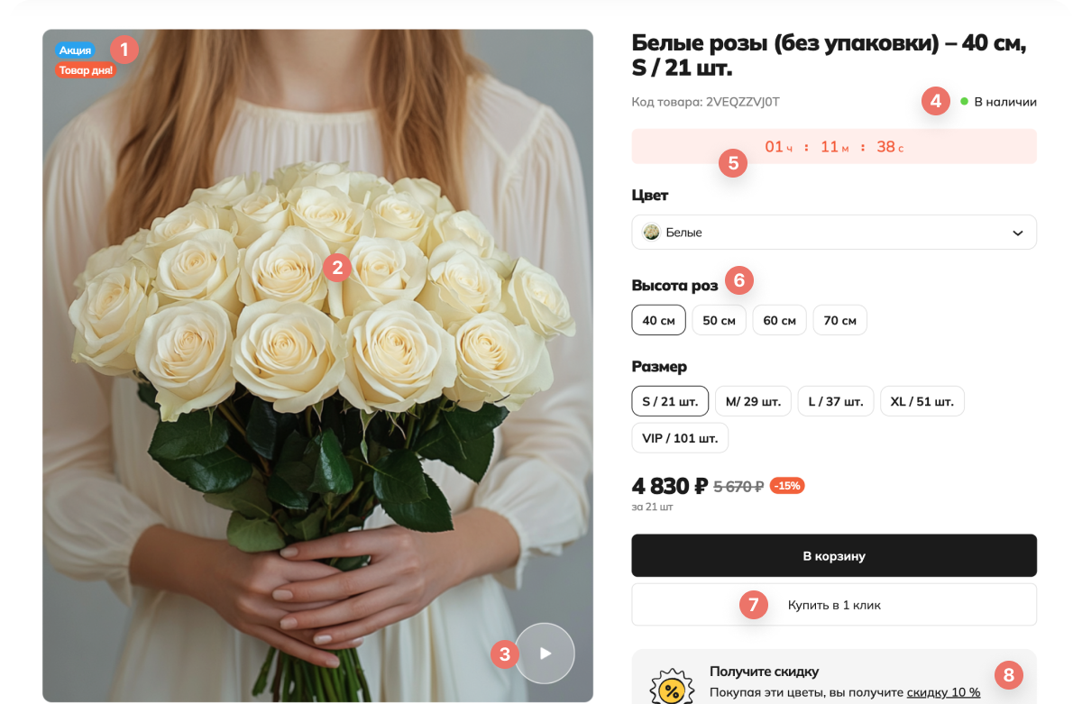 Отраслевой интернет-магазин цветов, букетов и подарков «Крайт: Flowers»