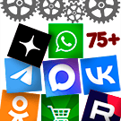 Кнопки на чаты и группы социальных сетей: ВКонтакте, Telegram, WhatsApp, Viber, Одноклассники...